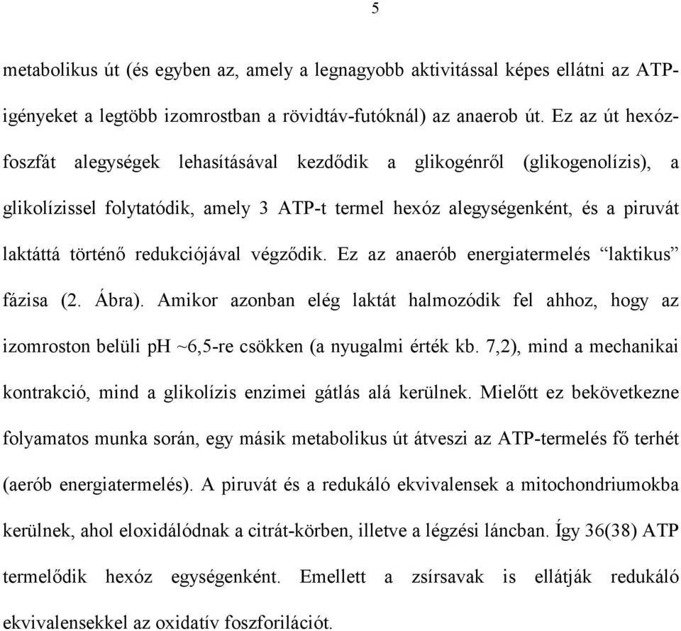 redukciójával végződik. Ez az anaerób energiatermelés laktikus fázisa (2. Ábra). Amikor azonban elég laktát halmozódik fel ahhoz, hogy az izomroston belüli ph ~6,5-re csökken (a nyugalmi érték kb.