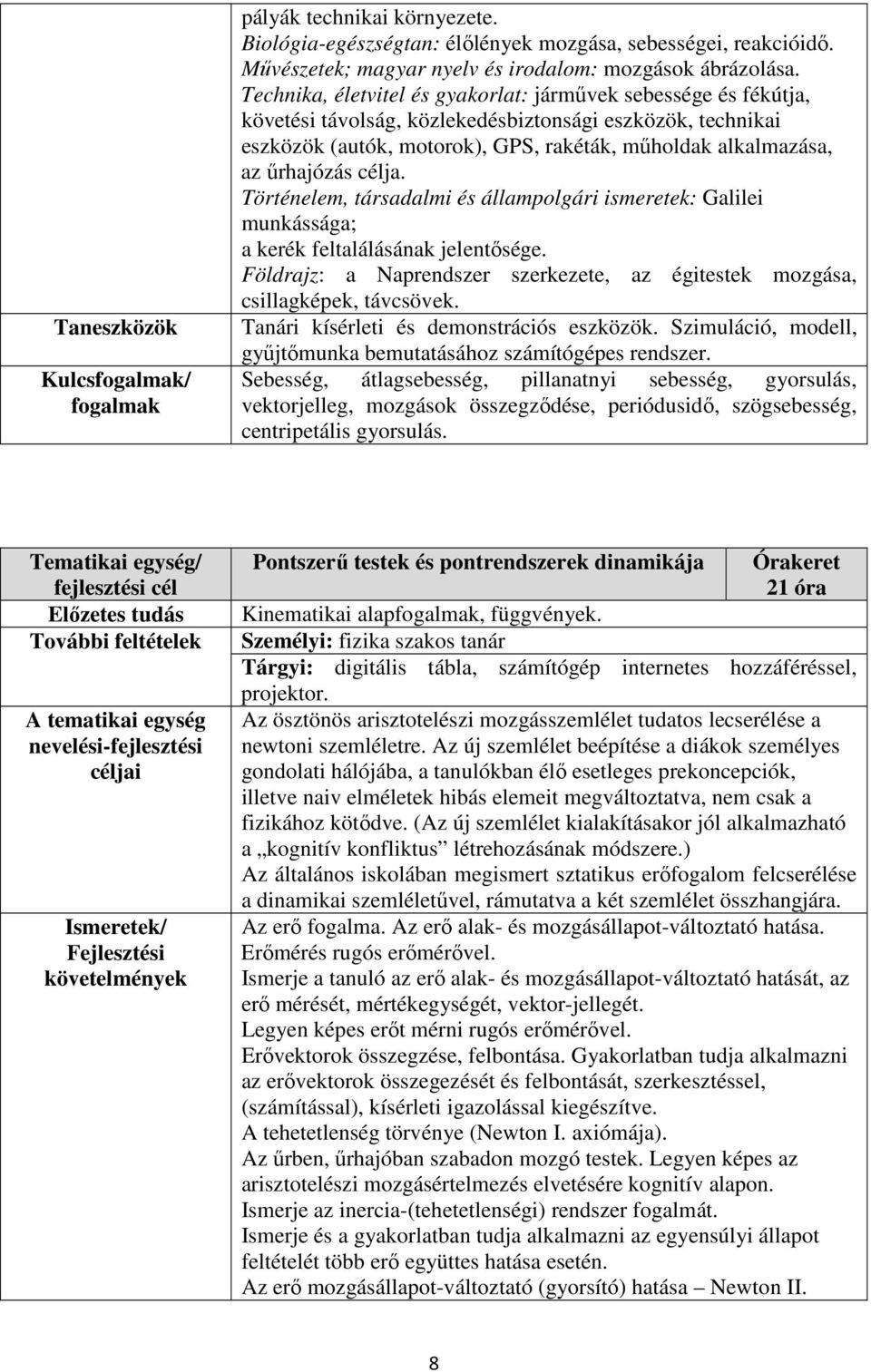 űrhajózás célja. Történelem, társadalmi és állampolgári ismeretek: Galilei munkássága; a kerék feltalálásának jelentősége.