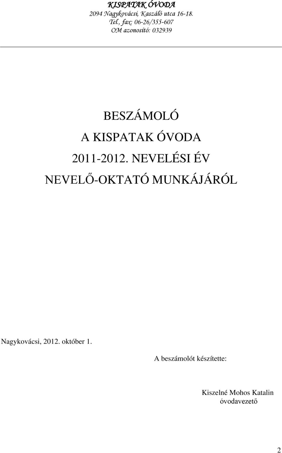 ÓVODA 2011-2012.