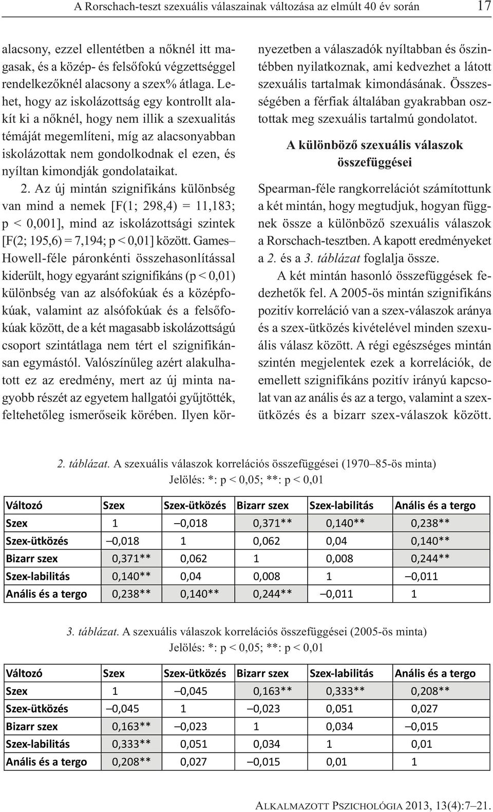 Lehet, hogy az iskolázottság egy kontrollt alakít ki a nőknél, hogy nem illik a szexualitás témáját megemlíteni, míg az alacsonyabban iskolázottak nem gondolkodnak el ezen, és nyíltan kimondják