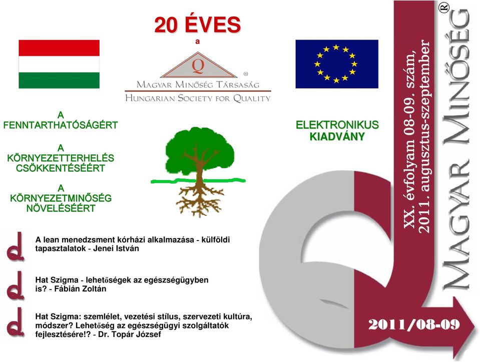 augusztus-szeptember szeptember Hat Szigma - lehetőségek az egészségügyben is?