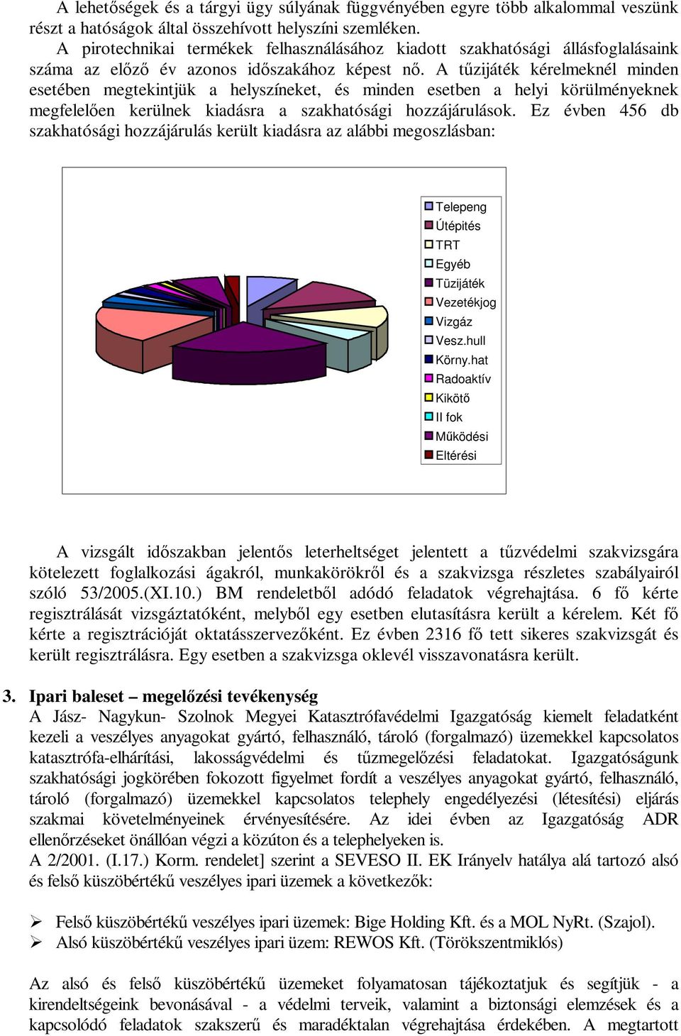 A tőzijáték kérelmeknél minden esetében megtekintjük a helyszíneket, és minden esetben a helyi körülményeknek megfelelıen kerülnek kiadásra a szakhatósági hozzájárulások.