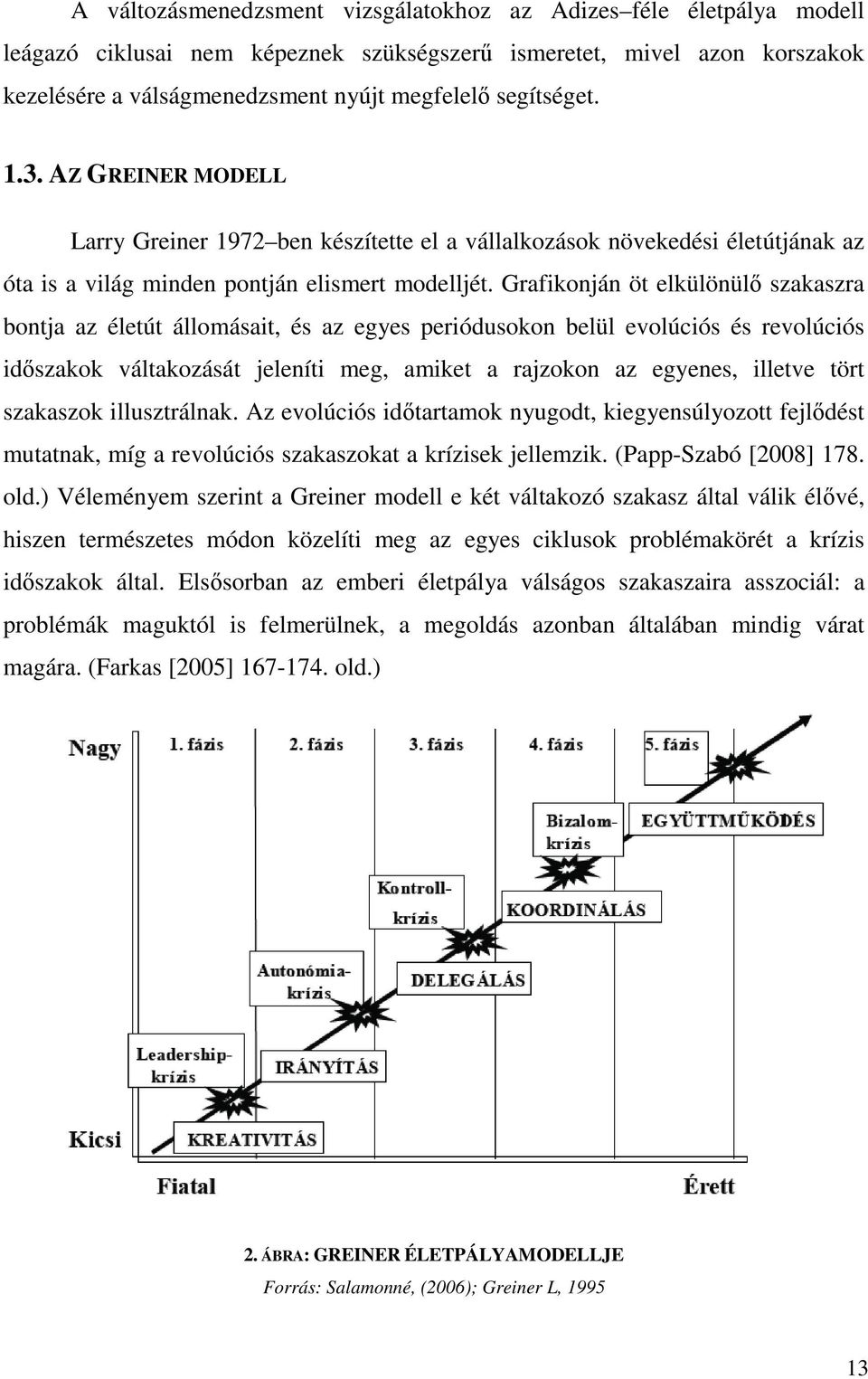 Grafikonján öt elkülönülı szakaszra bontja az életút állomásait, és az egyes periódusokon belül evolúciós és revolúciós idıszakok váltakozását jeleníti meg, amiket a rajzokon az egyenes, illetve tört