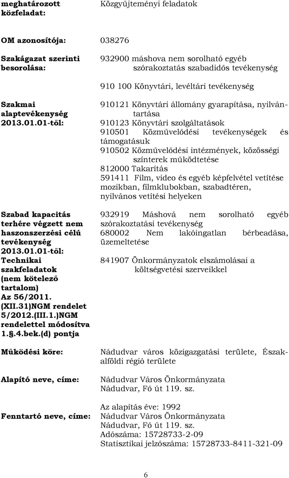 (XII.31)NGM rendelet 5/2012.(III.1.)NGM rendelettel módosítva 1..4.bek.