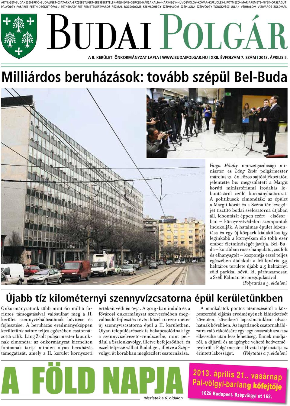 HU XXII. ÉVFOLYAM 7. SZÁM 2013. április 5.