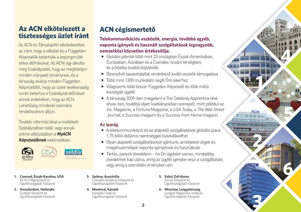 előírásait annak érdekében, hogy az ACN Lehetőség mindenki számára rendelkezésre álljon.