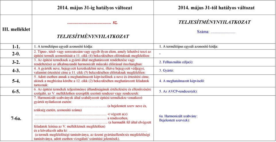 cikk (4) bekezdésében előírtaknak megfelelően: - 3. Az építési terméknek a gyártó által meghatározott rendeltetése vagy 3-2.