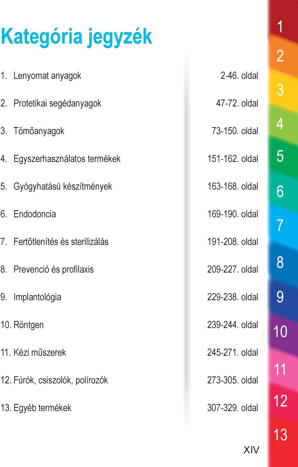 Fertőtlenítés és sterilizálás 191-208. oldal 8. Prevenció és profilaxis 209-227. oldal 9. Implantológia 229-238. oldal 10.