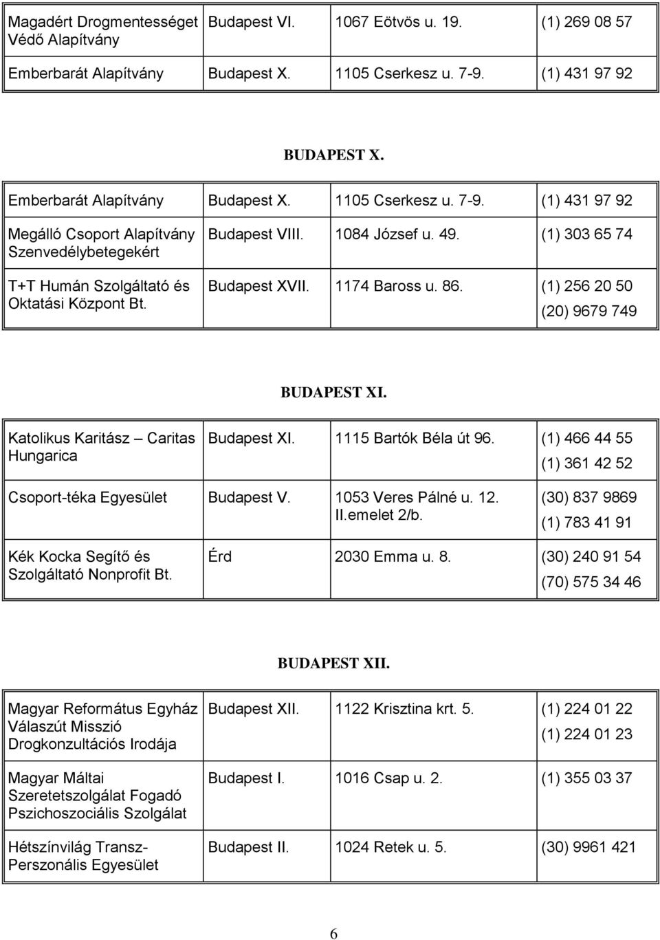 (1) 466 44 55 (1) 361 42 52 Csoport-téka Egyesület Budapest V. 1053 Veres Pálné u. 12. II.emelet 2/b. (30) 837 9869 (1) 783 41 91 Érd 2030 Emma u. 8. (30) 240 91 54 BUDAPEST XII.