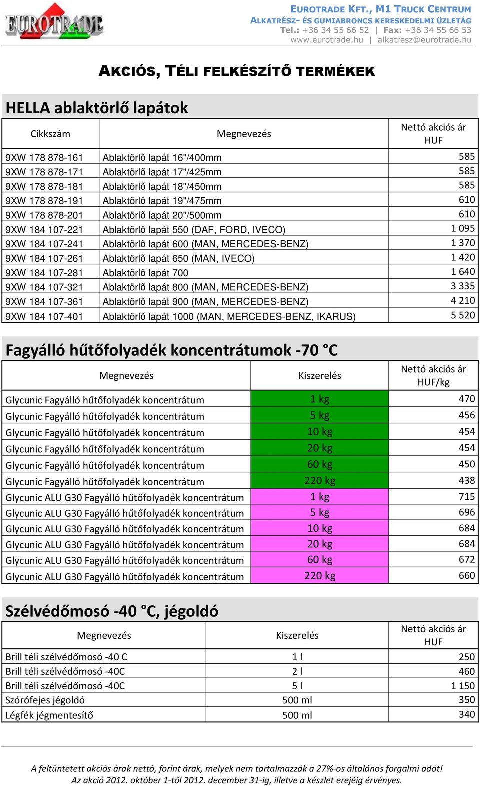 MERCEDES-BENZ) 1370 9XW 184 107-261 Ablaktörlő lapát 650 (MAN, IVECO) 1420 9XW 184 107-281 Ablaktörlő lapát 700 1640 9XW 184 107-321 Ablaktörlő lapát 800 (MAN, MERCEDES-BENZ) 3335 9XW 184 107-361