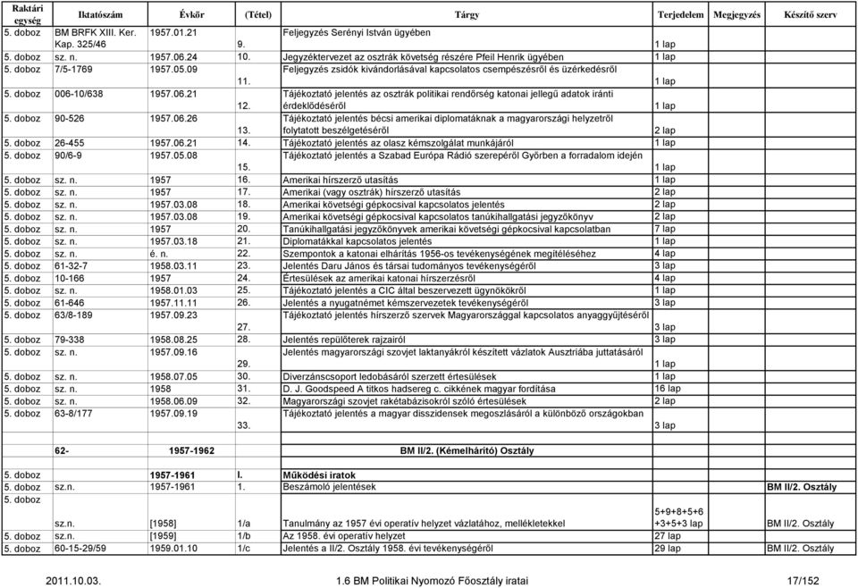 Tájékoztató jelentés az osztrák politikai rendőrség katonai jellegű adatok iránti érdeklődéséről 5. doboz 90-526 1957.06.26 13.