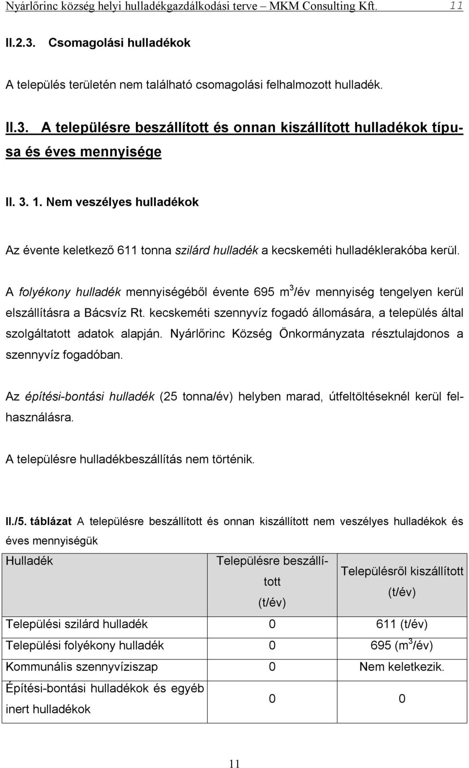 kecskeméti szennyvíz fogadó állomására, a település által szolgáltatott adatok alapján. Nyárlőrinc Község Önkormányzata résztulajdonos a szennyvíz fogadóban.