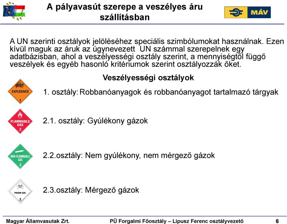 függő veszélyek és egyéb hasonló kritériumok szerint osztályozzák őket. Veszélyességi osztályok 1.