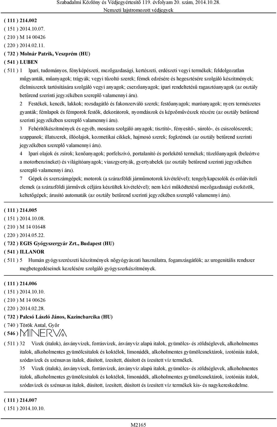 cserzőanyagok; ipari rendeltetésű ragasztóanyagok (az osztály betűrend szerinti jegyzékében szereplő valamennyi áru).