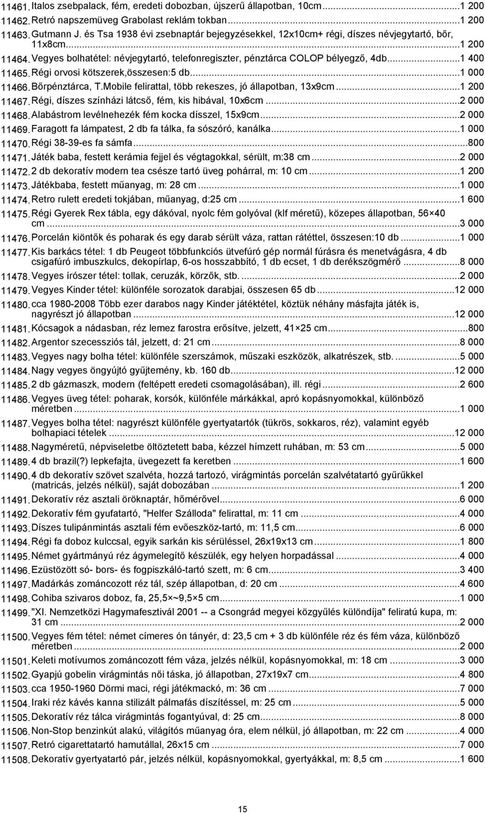 Régi orvosi kötszerek,összesen:5 db...1 000 11466.Bőrpénztárca, T.Mobile felirattal, több rekeszes, jó állapotban, 13x9cm...1 200 11467.Régi, díszes színházi látcső, fém, kis hibával, 10x6cm.