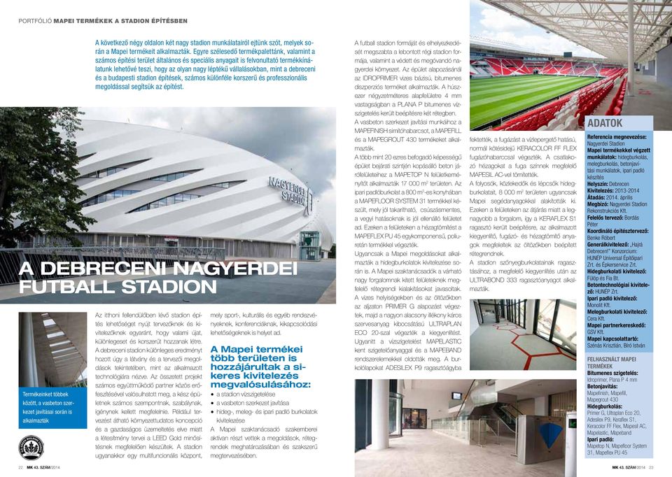 debreceni és a budapesti stadion építések, számos különféle korszerű és professzionális megoldással segítsük az építést.