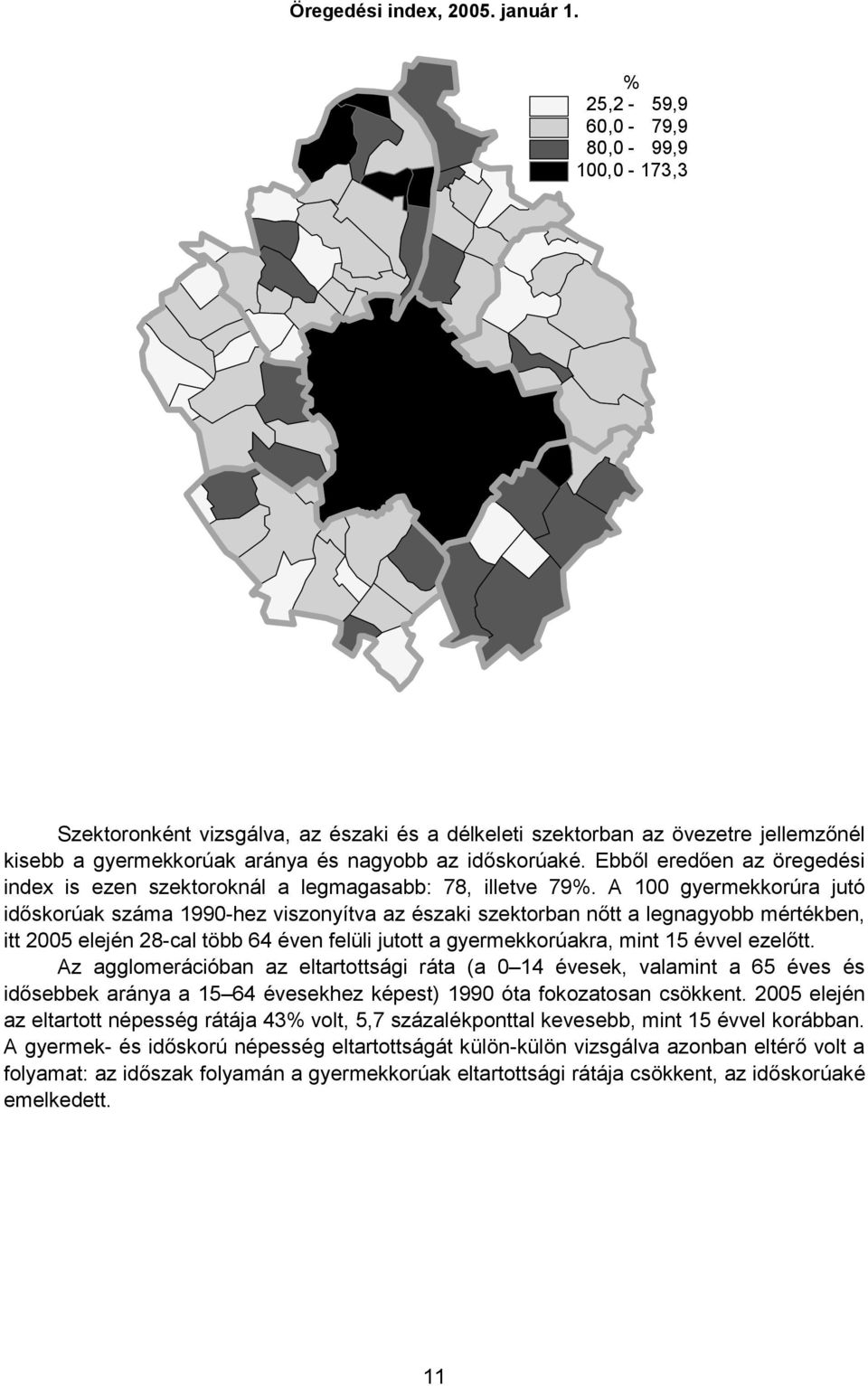 Ebből eredően az öregedési index is ezen szektoroknál a legmagasabb: 78, illetve 79%.