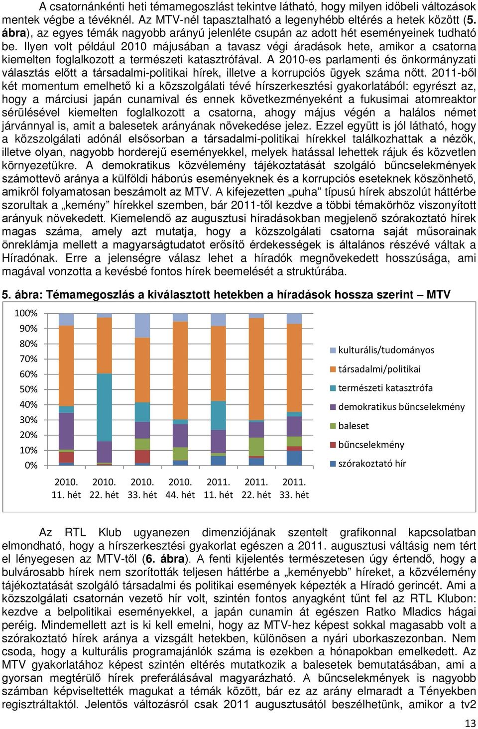 Ilyen volt például 2010 májusában a tavasz végi áradások hete, amikor a csatorna kiemelten foglalkozott a természeti katasztrófával.