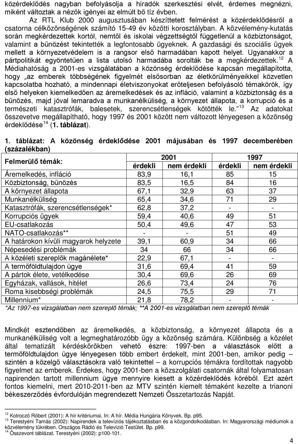 A közvélemény-kutatás során megkérdezettek kortól, nemtől és iskolai végzettségtől függetlenül a közbiztonságot, valamint a bűnözést tekintették a legfontosabb ügyeknek.