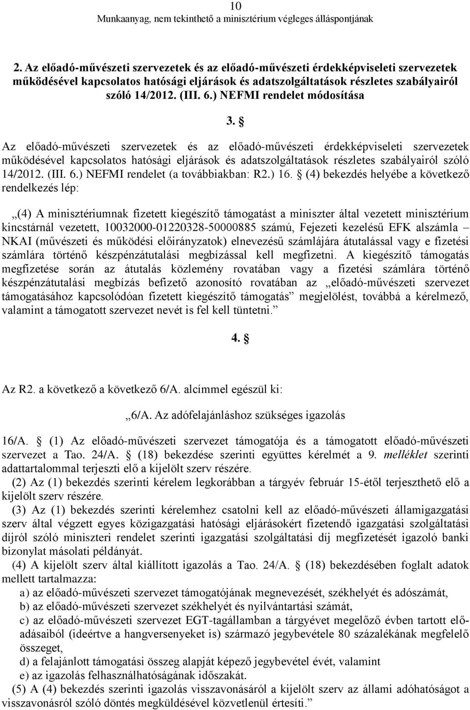 Az előadó-művészeti szervezetek és az előadó-művészeti érdekképviseleti szervezetek működésével kapcsolatos hatósági eljárások és adatszolgáltatások részletes szabályairól szóló 14/2012. (III. 6.