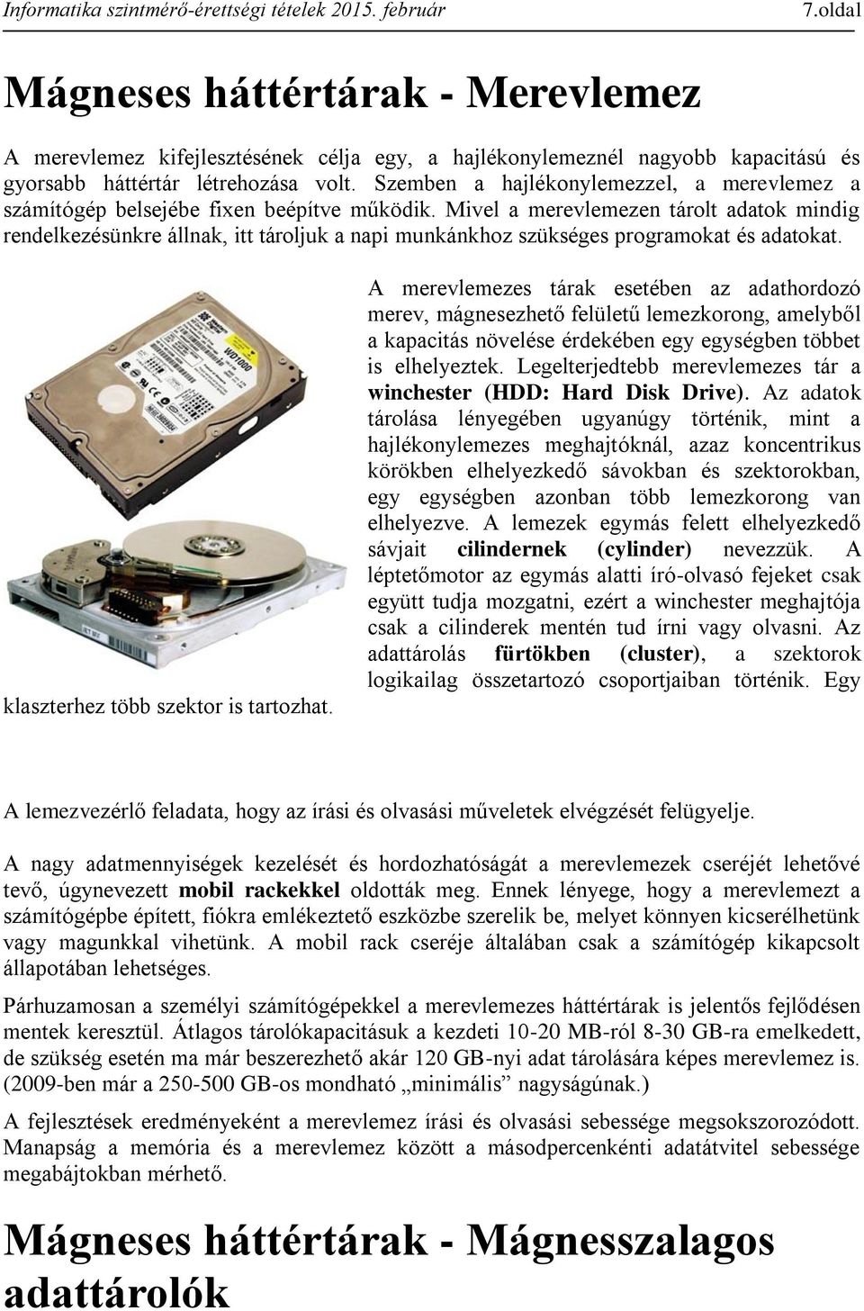 Informatika szintmérő-érettségi tételek február - PDF Ingyenes letöltés