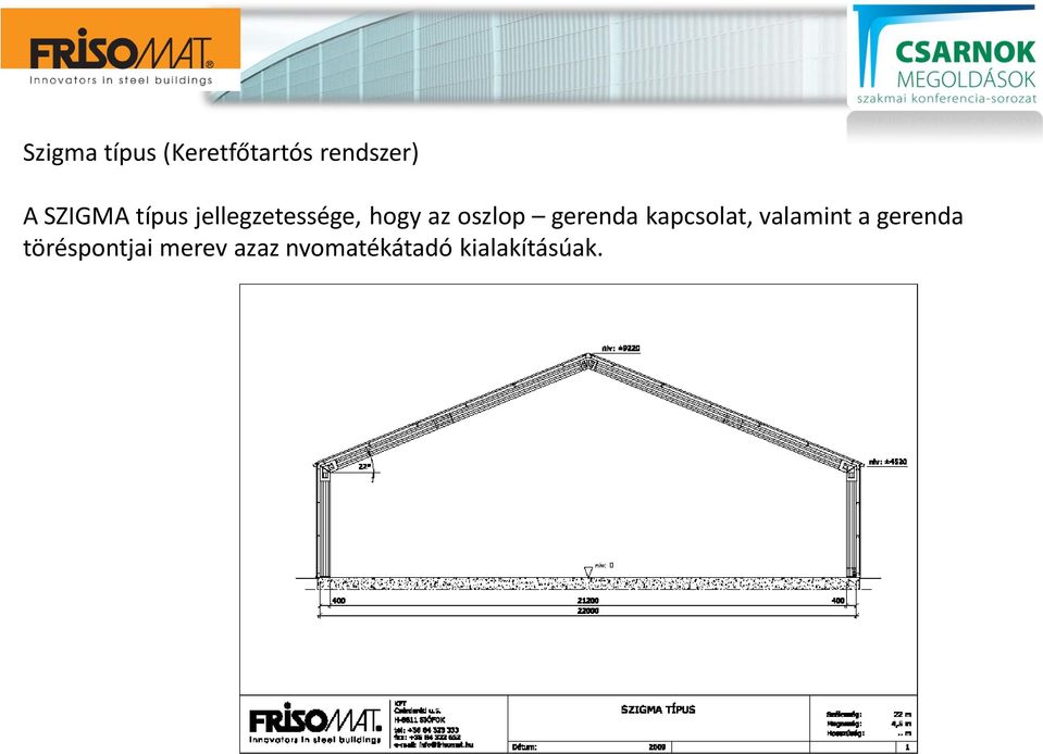 oszlop gerenda kapcsolat, valamint a