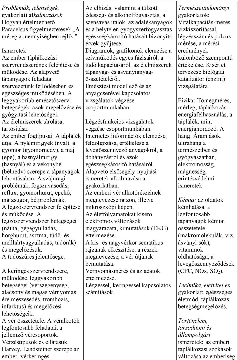 Az élelmiszerek tárolása, tartósítása. Az ember fogtípusai. A táplálék útja.