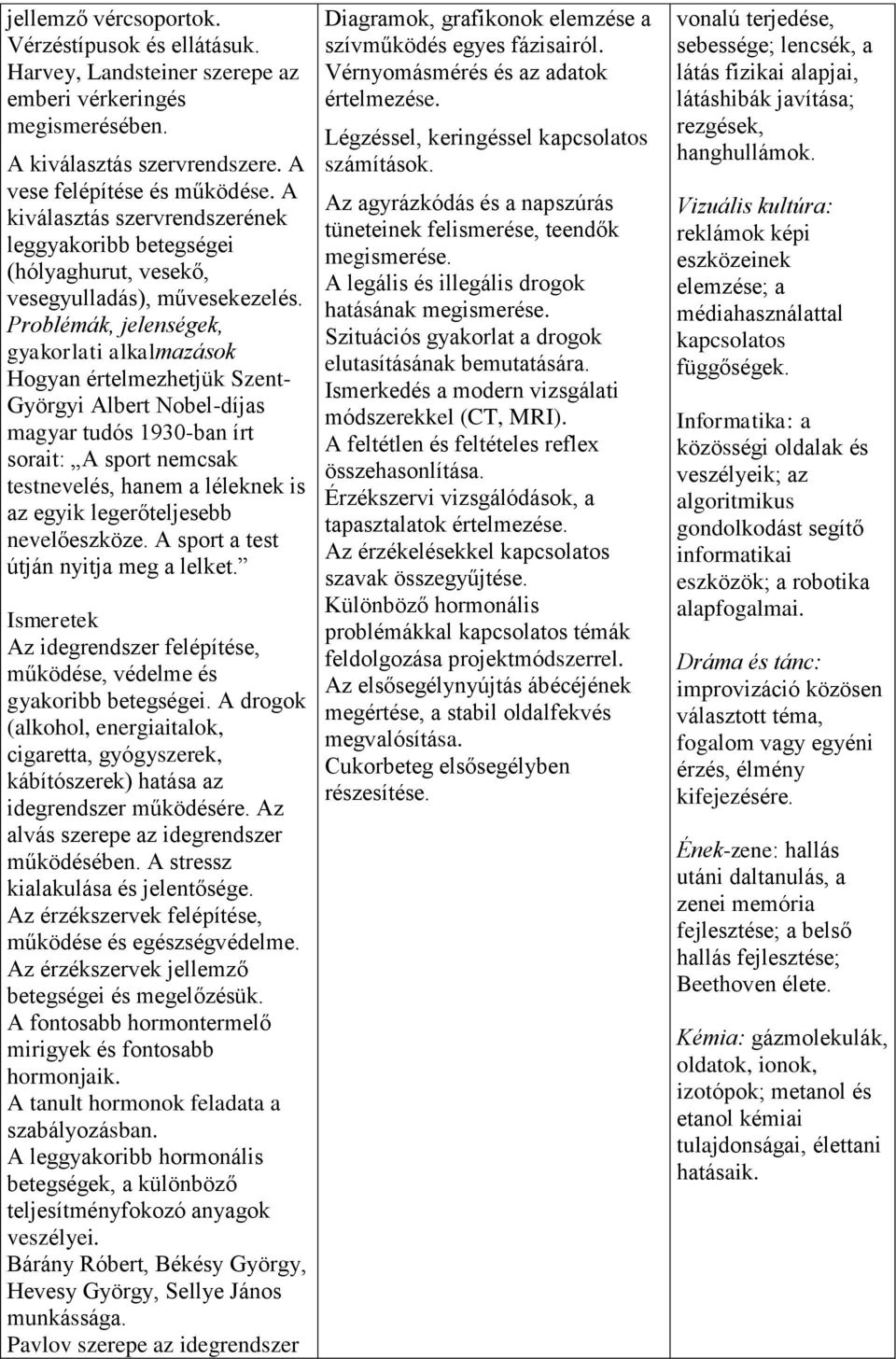gyakorlati alkalmazások Hogyan értelmezhetjük Szent- Györgyi Albert Nobel-díjas magyar tudós 1930-ban írt sorait: A sport nemcsak testnevelés, hanem a léleknek is az egyik legerőteljesebb