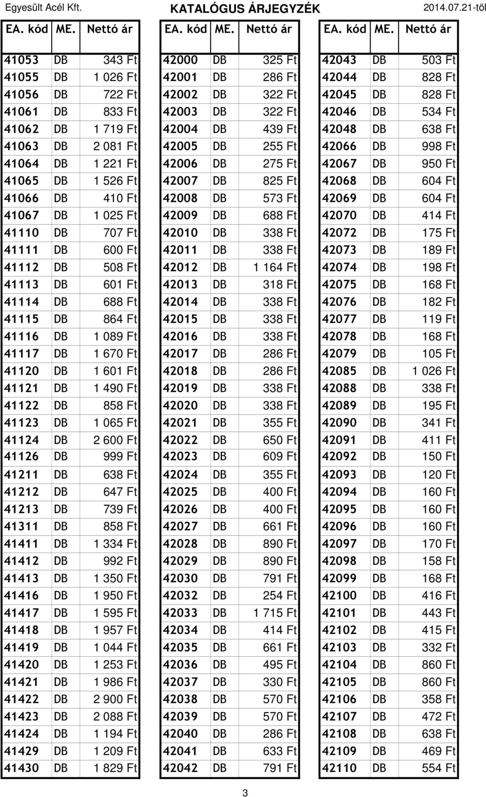 DB 410 Ft 42008 DB 573 Ft 42069 DB 604 Ft 41067 DB 1 025 Ft 42009 DB 688 Ft 42070 DB 414 Ft 41110 DB 707 Ft 42010 DB 338 Ft 42072 DB 175 Ft 41111 DB 600 Ft 42011 DB 338 Ft 42073 DB 189 Ft 41112 DB