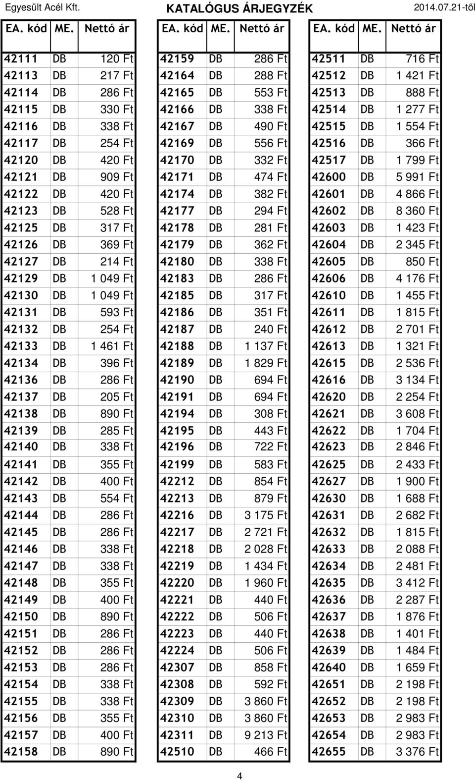 42122 DB 420 Ft 42174 DB 382 Ft 42601 DB 4 866 Ft 42123 DB 528 Ft 42177 DB 294 Ft 42602 DB 8 360 Ft 42125 DB 317 Ft 42178 DB 281 Ft 42603 DB 1 423 Ft 42126 DB 369 Ft 42179 DB 362 Ft 42604 DB 2 345 Ft