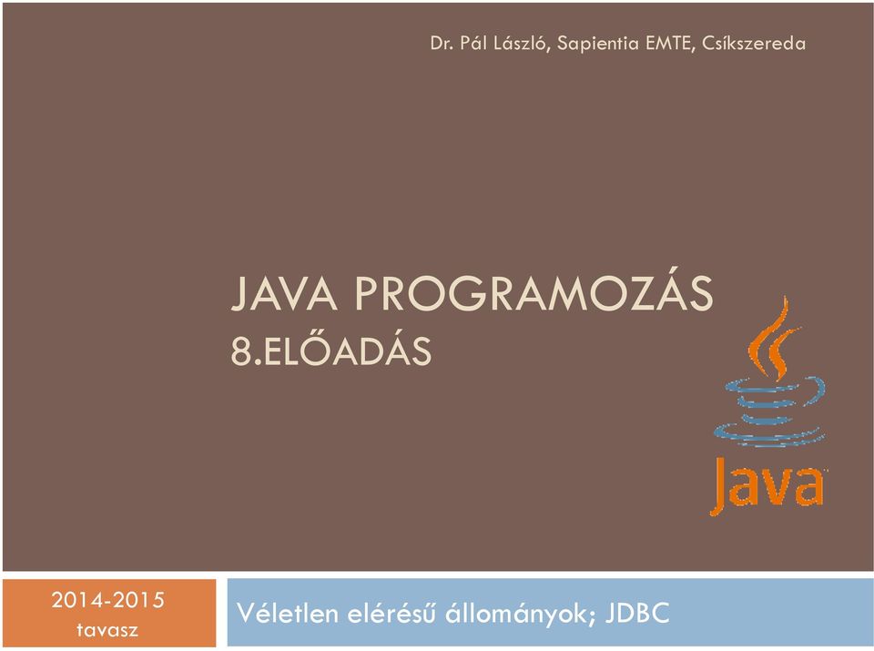 PROGRAMOZÁS 8.