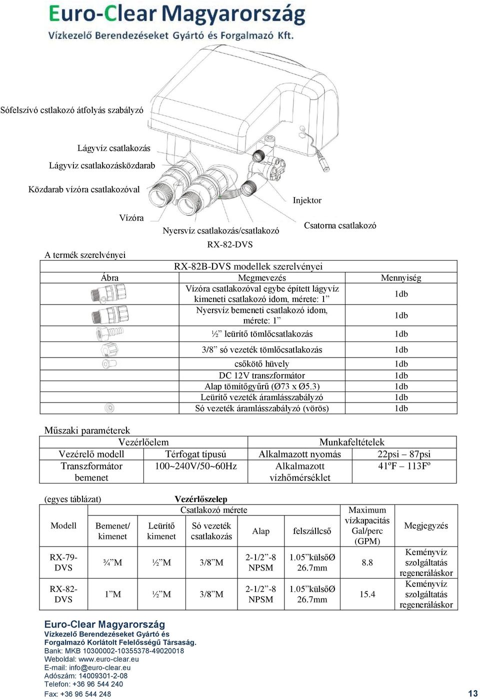 leürítő tömlőcsatlakozás 1db 3/8 só vezeték tömlőcsatlakozás 1db csőkötő hüvely DC 12V transzformátor Alap tömítőgyűrű (Ø73 x Ø5.