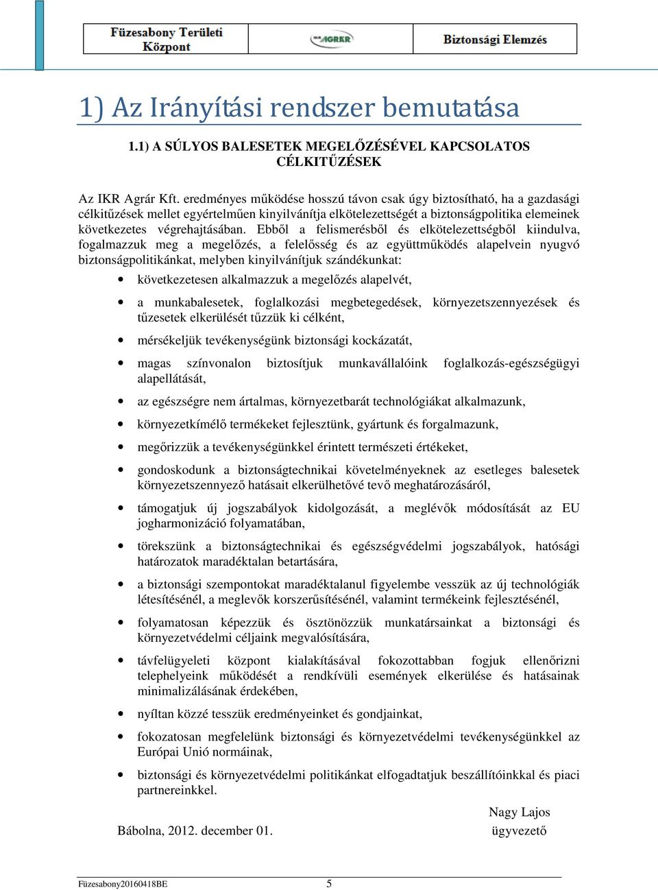 Ebből a felismerésből és elkötelezettségből kiindulva, fogalmazzuk meg a megelőzés, a felelősség és az együttműködés alapelvein nyugvó biztonságpolitikánkat, melyben kinyilvánítjuk szándékunkat: