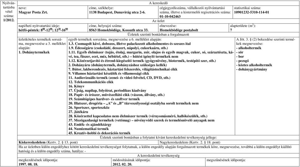 9. Édességáru (csokoládé, desszert, nápolyi, cukorkaáru, stb.) 1.11.