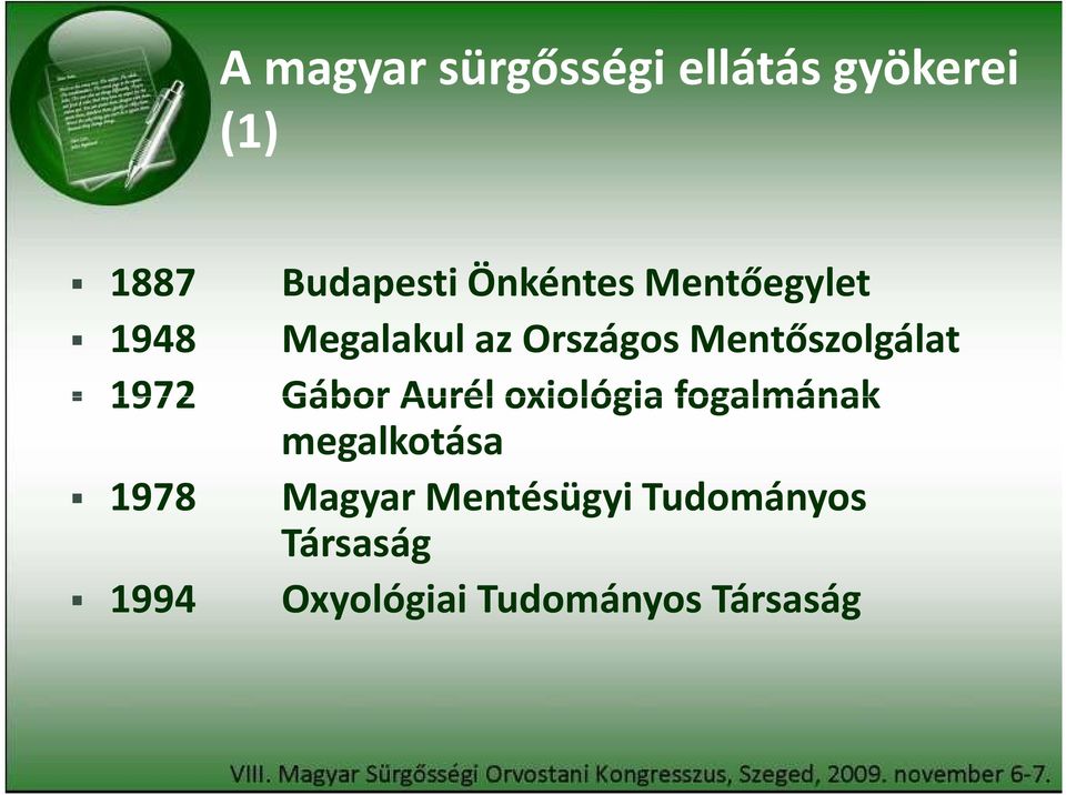 Mentőszolgálat Gábor Aurél oxiológia fogalmának megalkotása