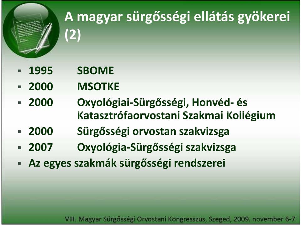 Katasztrófaorvostani Szakmai Kollégium 2000 Sürgősségi
