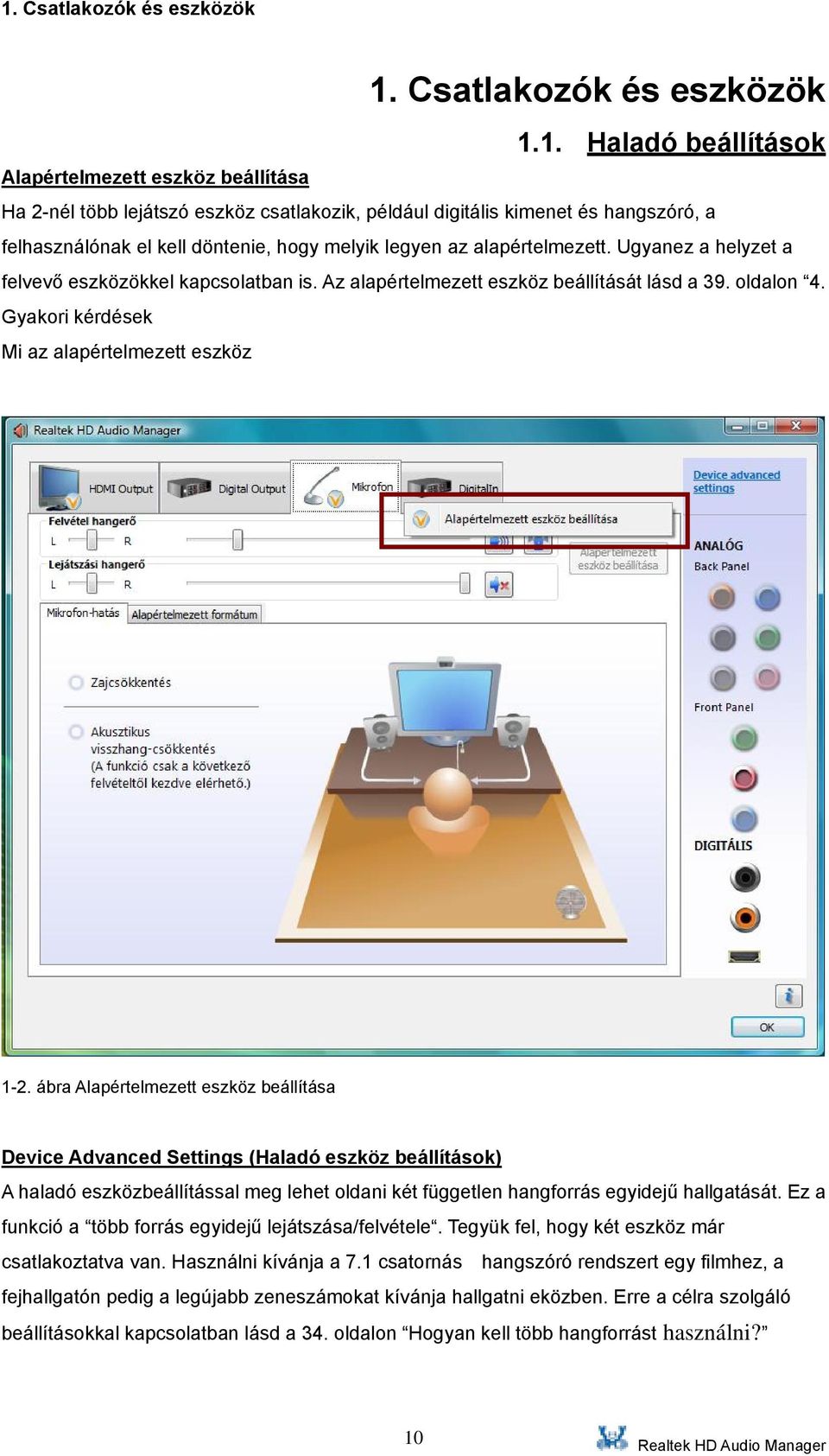 Realtek HD Audio Manager Felhasználói útmutató a Vista operációs  rendszerhez - PDF Ingyenes letöltés