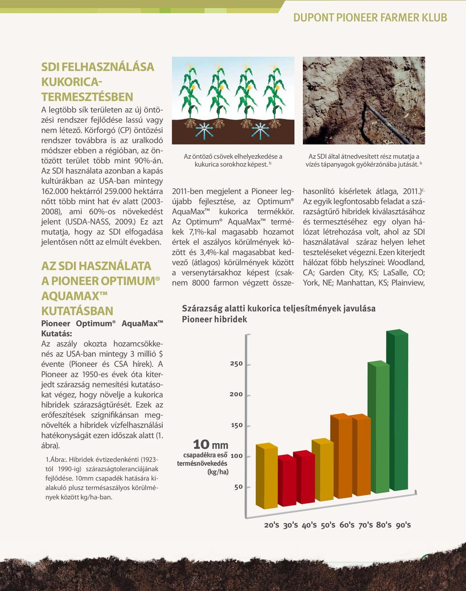 000 hektárról 259.000 hektárra nőtt több mint hat év alatt (2003-2008), ami 60%-os növekedést jelent (USDA-NASS, 2009.) Ez azt mutatja, hogy az SDI elfogadása jelentősen nőtt az elmúlt években.