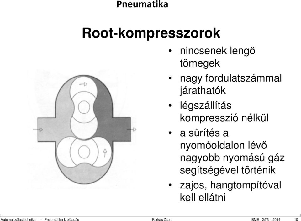 lévő nagyobb nyomású gáz segítségével történik zajos, hangtompítóval