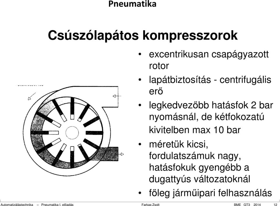 bar méretük kicsi, fordulatszámuk nagy, hatásfokuk gyengébb a dugattyús változatoknál