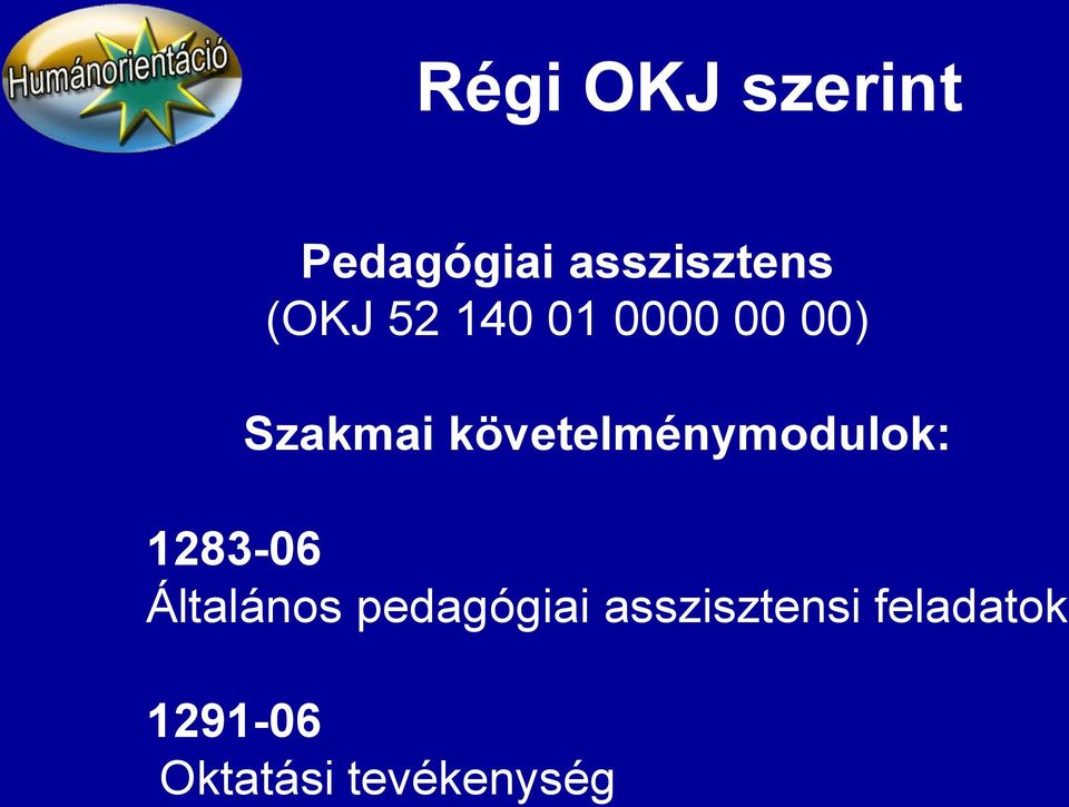 követelménymodulok: 1283-06 Általános