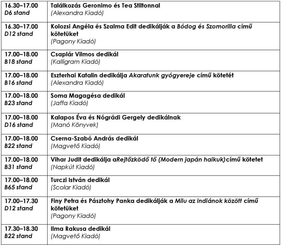 dedikál Eszterhai Katalin dedikálja Akaratunk gyógyereje című kötetét Soma Magagésa dedikál Kalapos Éva és Nógrádi Gergely dedikálnak (Manó Könyvek)