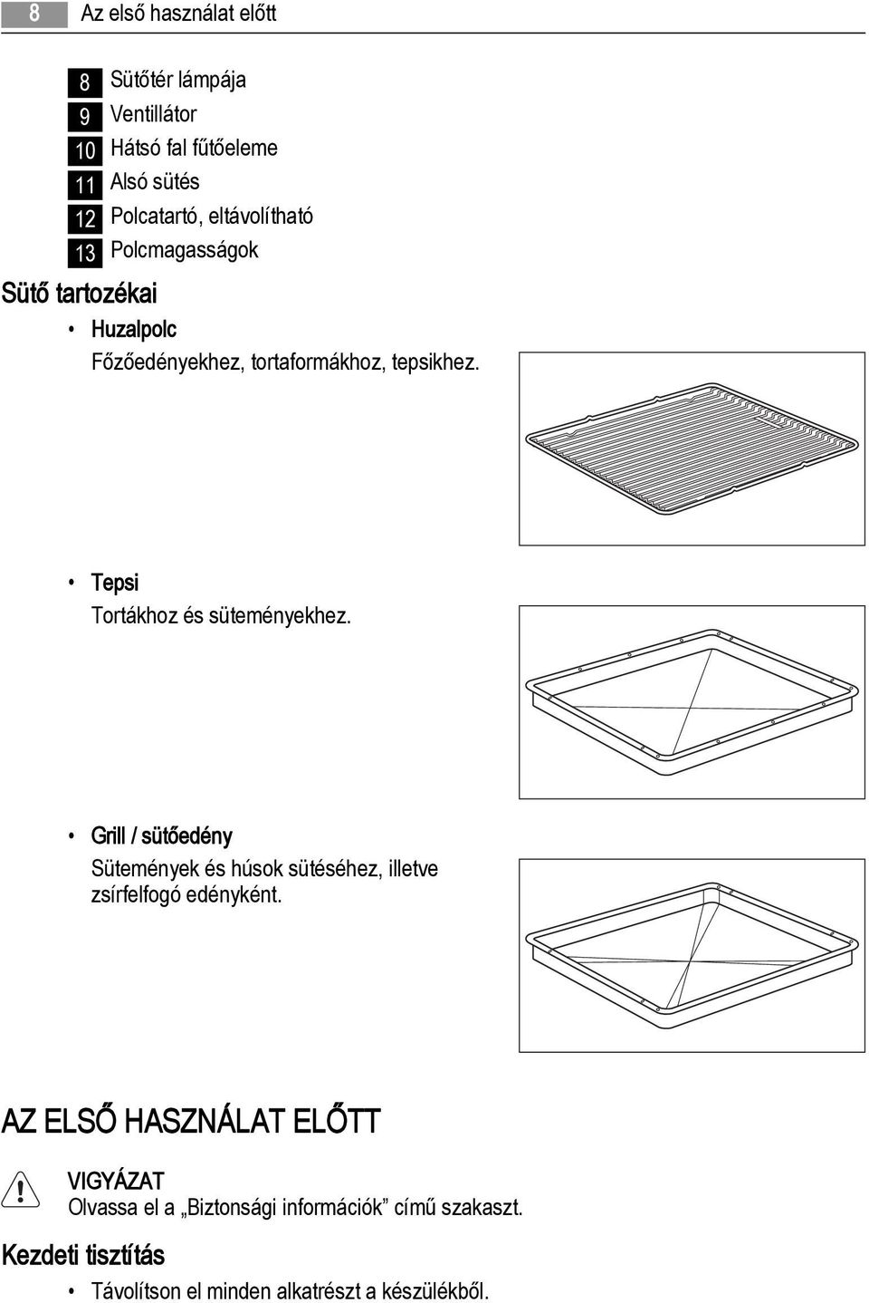 Tepsi Tortákhoz és süteményekhez. Grill / sütőedény Sütemények és húsok sütéséhez, illetve zsírfelfogó edényként.
