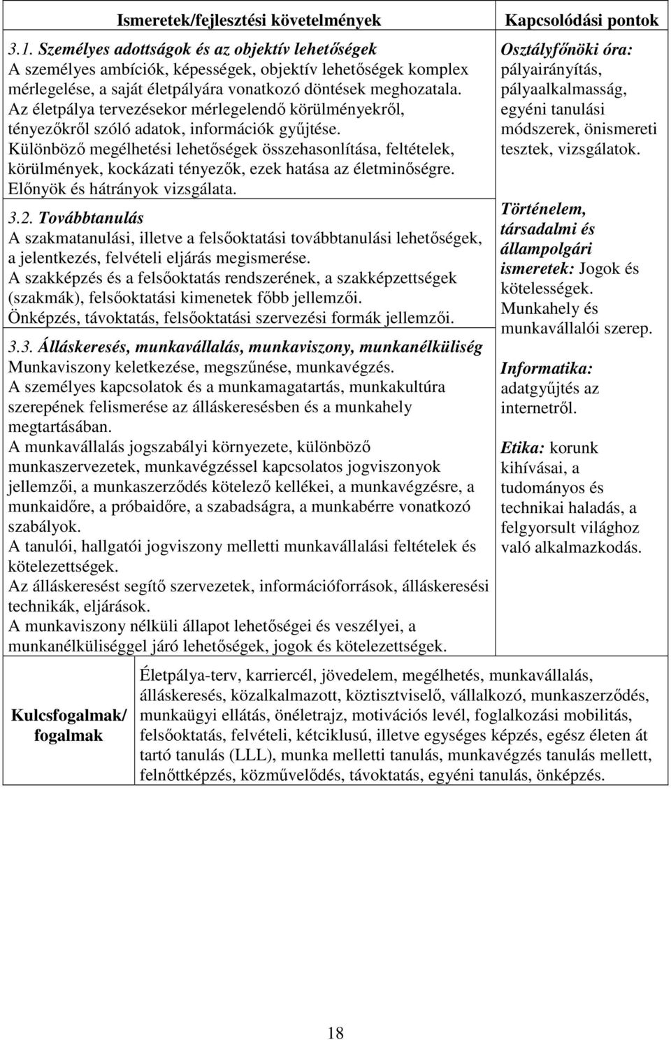 Az életpálya tervezésekor mérlegelendő körülményekről, tényezőkről szóló adatok, információk gyűjtése.