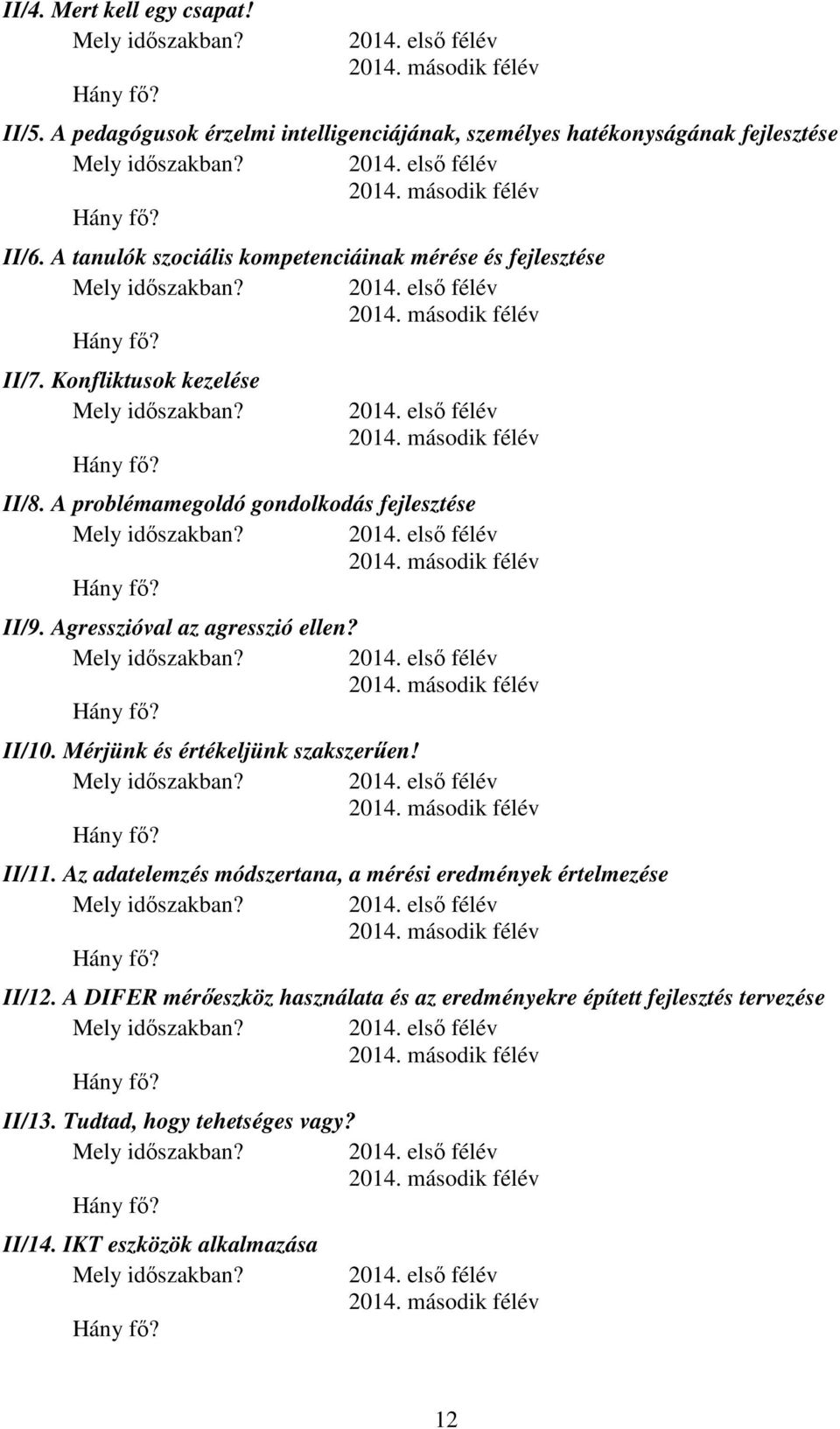 A problémamegoldó gondolkodás fejlesztése II/9. Agresszióval az agresszió ellen? II/10. Mérjünk és értékeljünk szakszerűen! II/11.