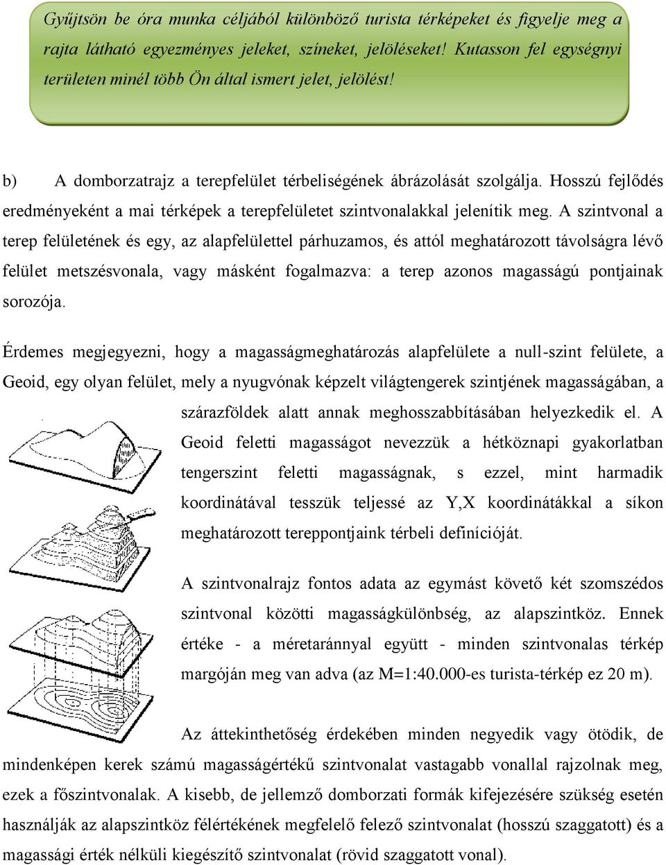 Hosszú fejlődés eredményeként a mai térképek a terepfelületet szintvonalakkal jelenítik meg.