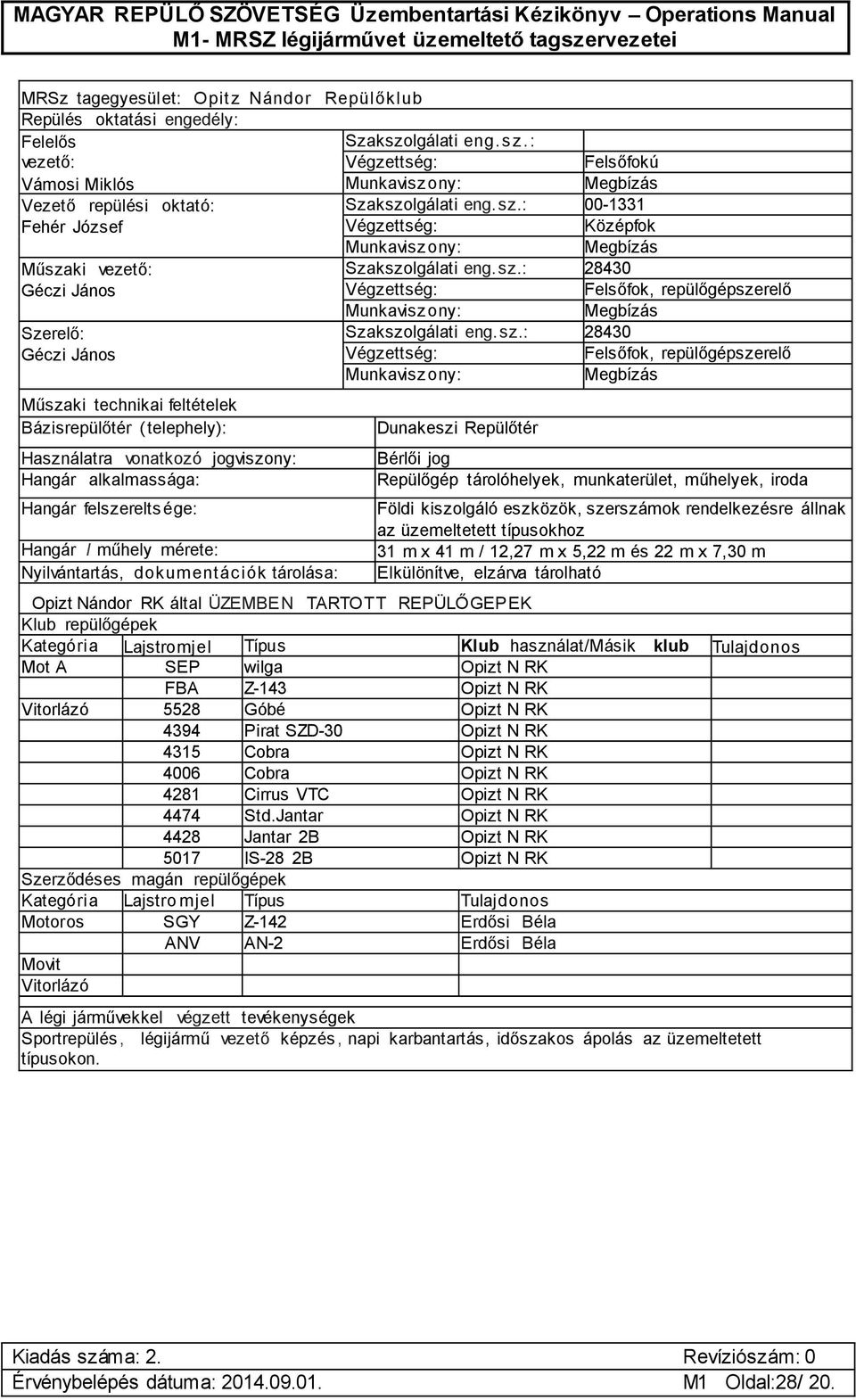 wilga Opizt N RK FBA Z-143 Opizt N RK 5528 Góbé Opizt N RK 4394 Pirat SZD-30 Opizt N RK 4315 Cobra Opizt N RK 4006 Cobra Opizt N RK 4281 Cirrus VTC Opizt N RK