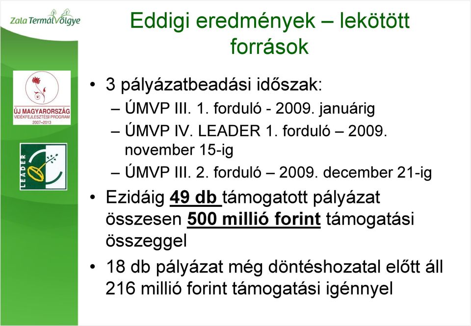 november 15-ig ÚMVP III. 2. forduló 2009.