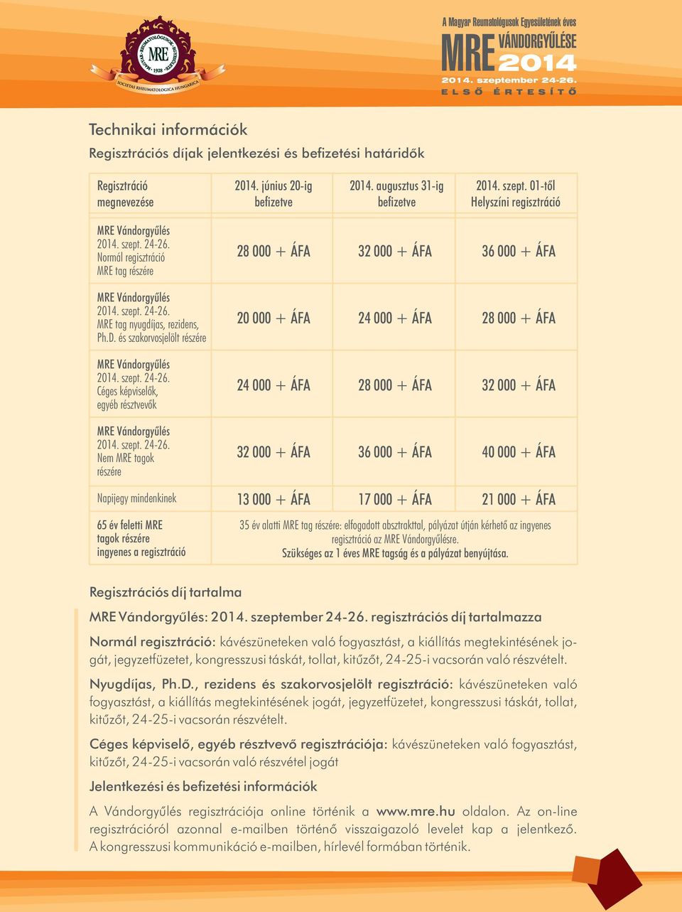 és szakorvosjelölt részére Vándorgyűlés 2014. szept. 24-26.