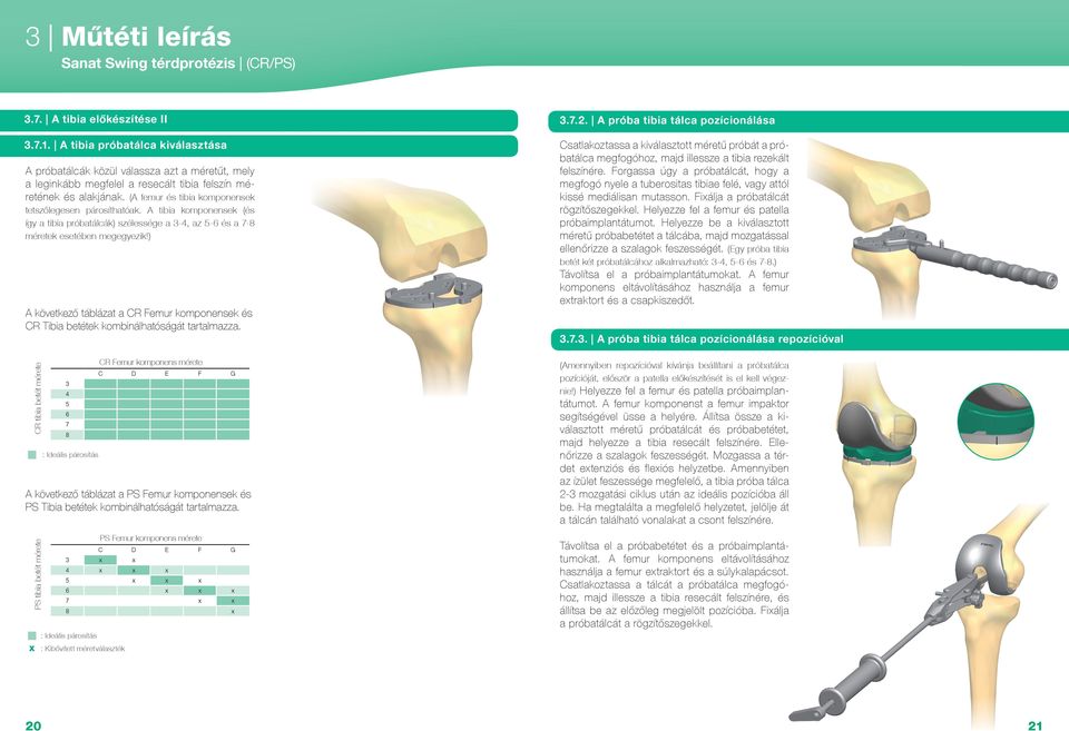 2. A próba tibia tálca pozícionálása 3.7.